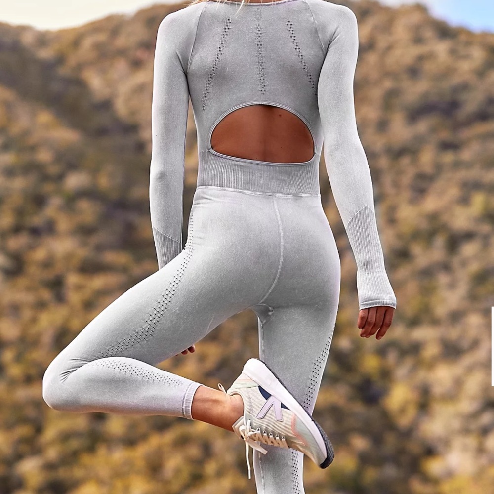 🌺free people Good Karma l/s square neck onesie - Picture 2 of 16